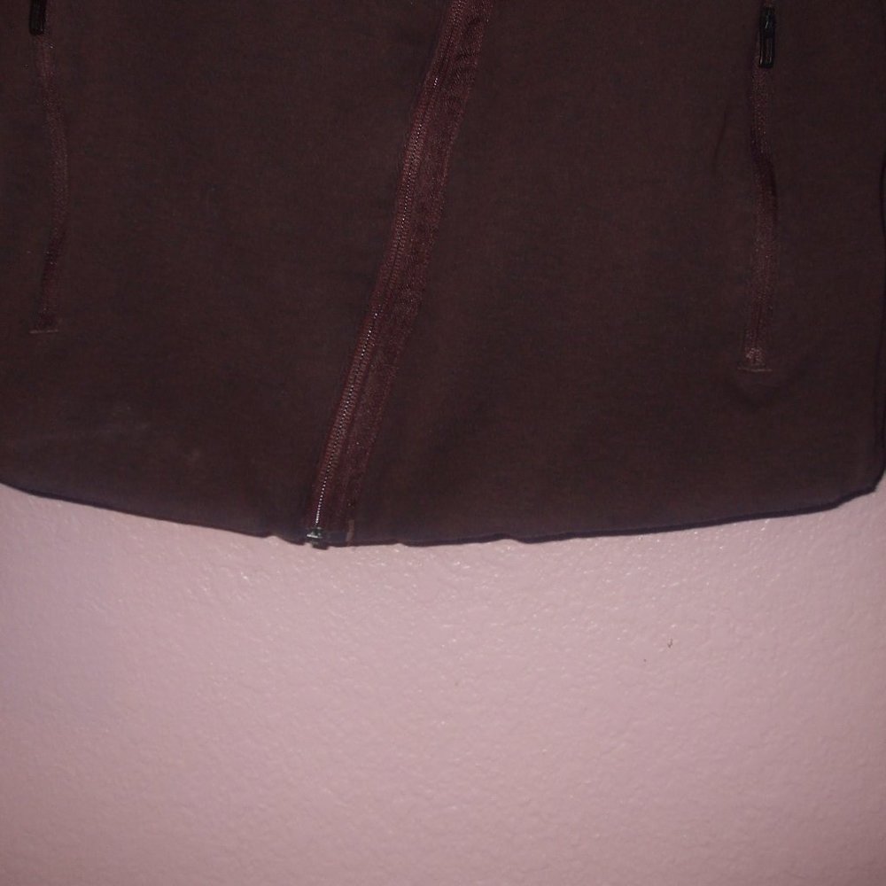 Adidas Stella McCartney Jacket Asymmetrical Burgundy Plum Heartracer Cross-fit - Picture 4 of 16